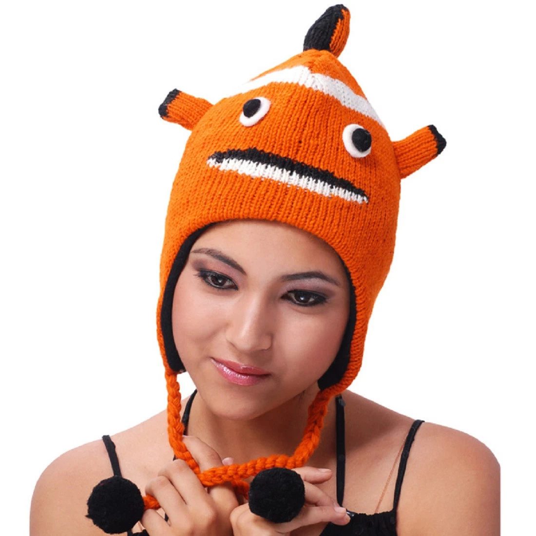 New Animal Face CLOWN FISH Hat NEMO Beanie Winter Ski Cap ADULT Gift One size