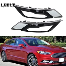 For Ford Fusion 2017 2018 Fog Light Lamp Cover Bezel Chrome Front Left+Right