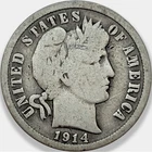 1914-P Barber Dime 10c Good G+ * Original Surfaces * 1914P #1