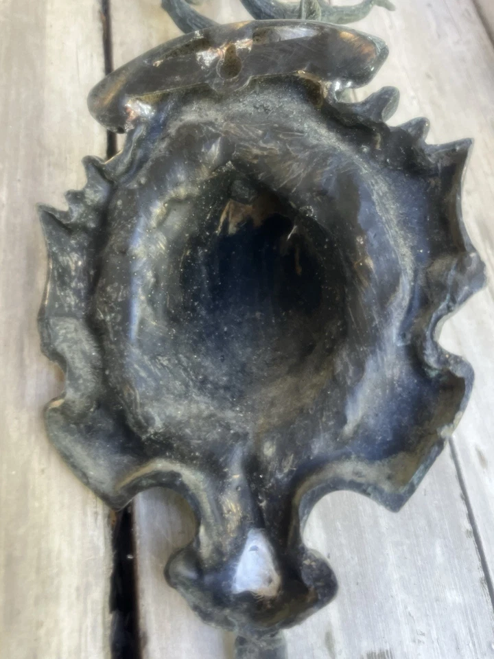 candelabro de ciervo montaje en pared o aplique de pared de cabeza de ciervo de hierro fundido). Foto 3 de 4