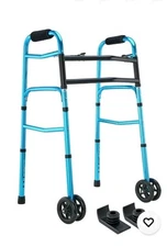 OasisSpace Lightweight Electric Blue Bariatric Folding Walker up to 500 lb