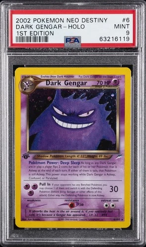 New Listing2002 POKEMON NEO DESTINY 1ST ED #6 DARK GENGAR-HOLO PSA 9