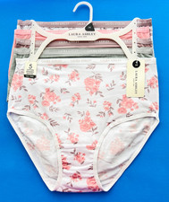 Laura Ashley 5 pk Size L, XL Cotton Brief Underwear Panties Roses Light Wash NWT