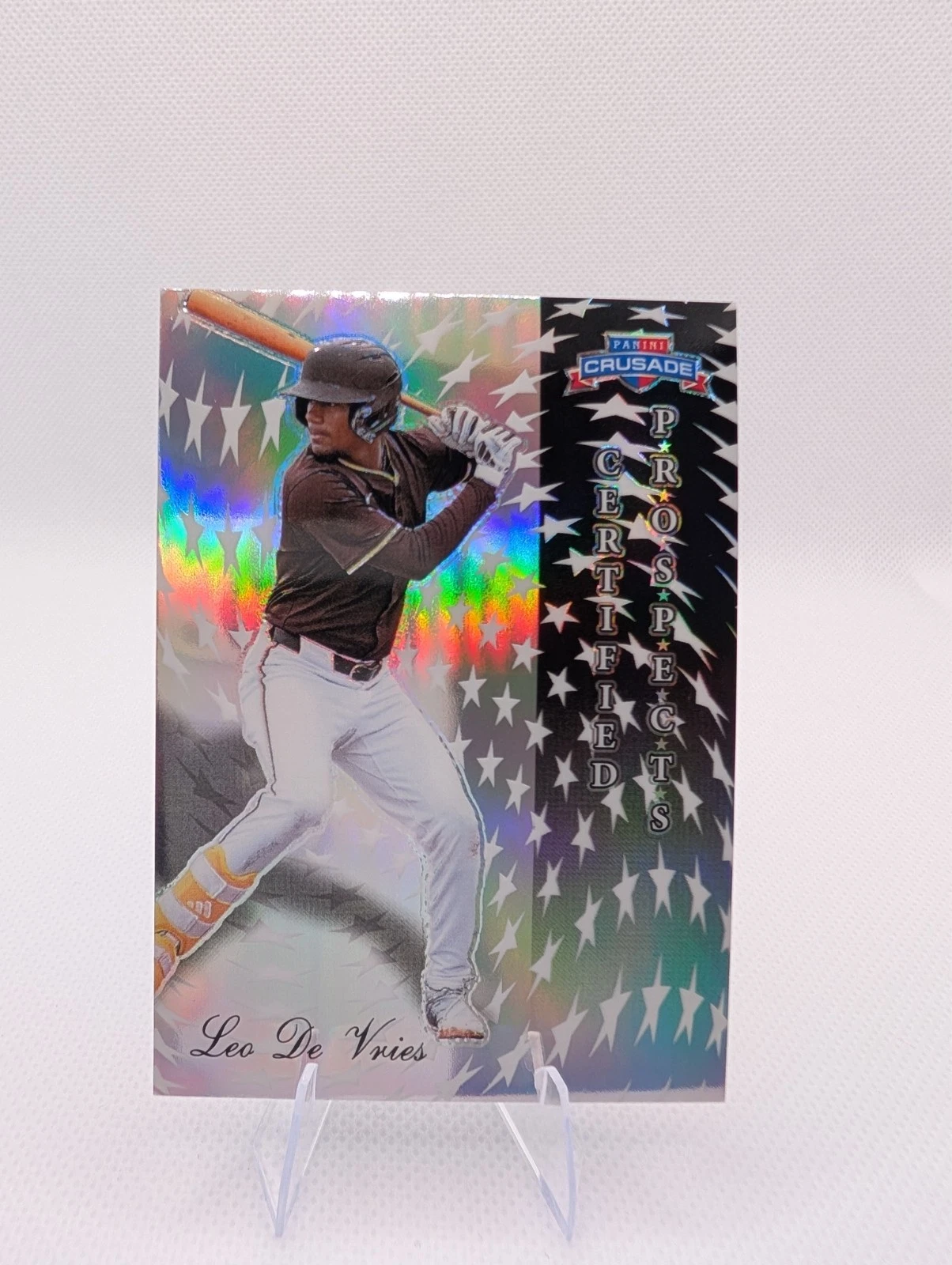 2025 Panini Crusade - Certified Prospects Leo De Vries #10 Prizm