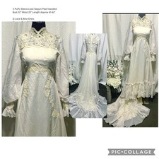 vintage wedding dress 1970's
