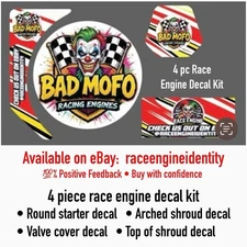 Racing Kart Mini Bike Race Engine Decal Set • Honda Clone GX200 Predator 196 212