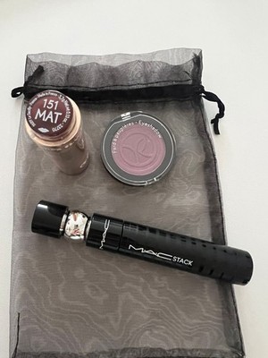 makeup Yves Rosher eye shadow  and lipstic MAC stack mascara