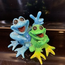 Kittys Critters Frog Buddies Figurine Blue & ...