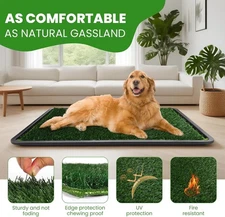 Reusable artificial grass 4 layer puppy urine pad with tray 1set
