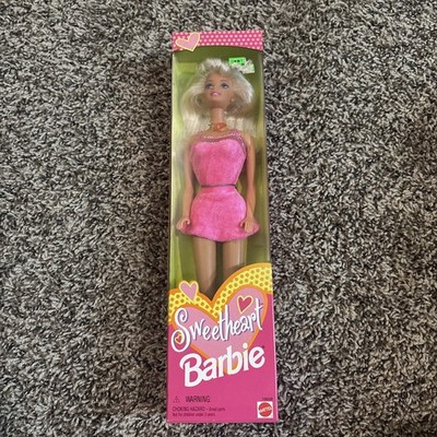 Sweetheart Barbie Doll (1997) Pink Velvet Dress - Blonde Barbie NIB 