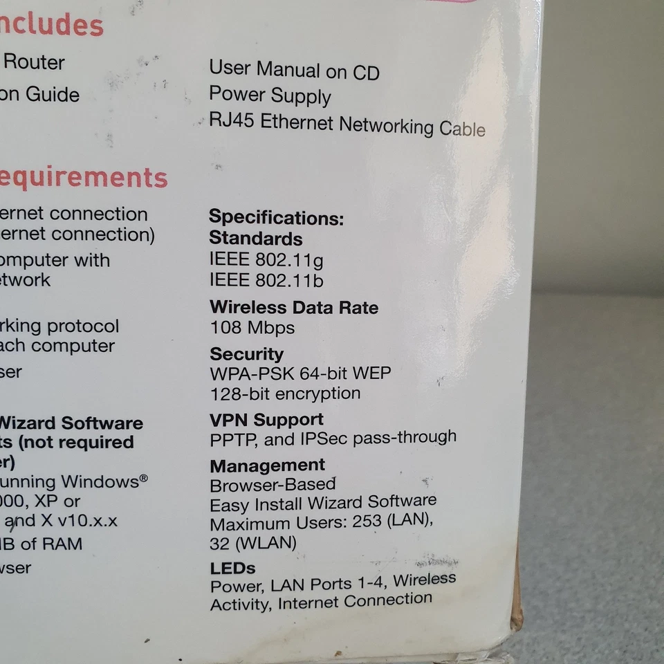 Belkin Wireless Pre-N Router F5D8230-4 Broadband Sharing Wide Coverage Internet - Image 4 of 4