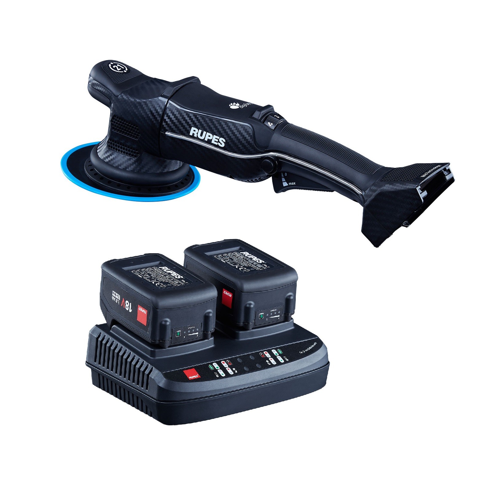 Rupes Bigfoot iBrid Li-Ion 18V Random Orbital Polisher w/ 2 