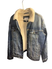 Goodfellow & Co. Denim Trucker Jacket Sherpa Lined Size Mens Medium