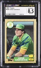 1987 Topps #620 Jose Canseco signed auto card CGC JSA 8.5 9