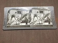 VINTAGE STEREOVIEW STEREOSCOPES CARD CHINESE SAWMILL PEKING CHINA