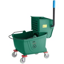 Green Mop Bucket Side Press Wringer Combo Removable Ergonomic Janitorial 26 Qt.