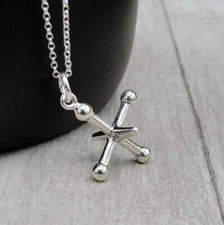 925 Sterling Silver Toy Jack Necklace - Game of Jax Charm Necklace Jewelry