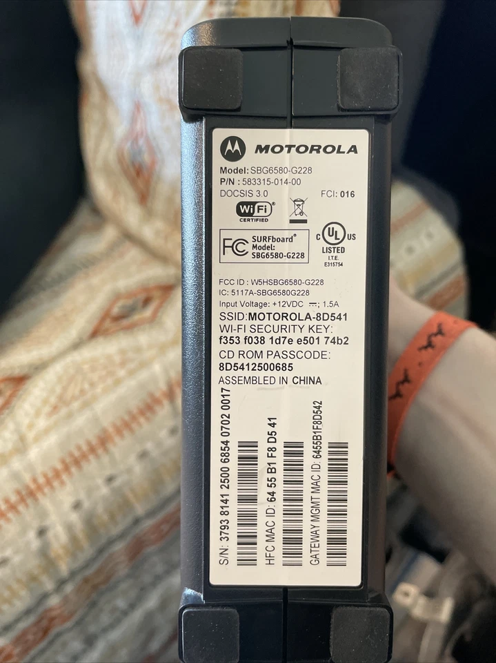 Cable módem/router Motorola SURFboard SB6580 Foto 3 de 4