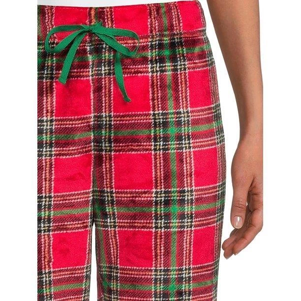 NUEVO NUEVO CON ETIQUETAS Rojo Cuadros XL 16/18 Cintura Elástica Navidad Vacaciones Salón Dormir Pantalones Foto 2 de 4