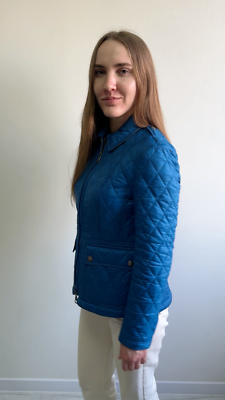 Authentic Women's BURBERRY BRIT Quilted Full Zip Jacket Nova Check