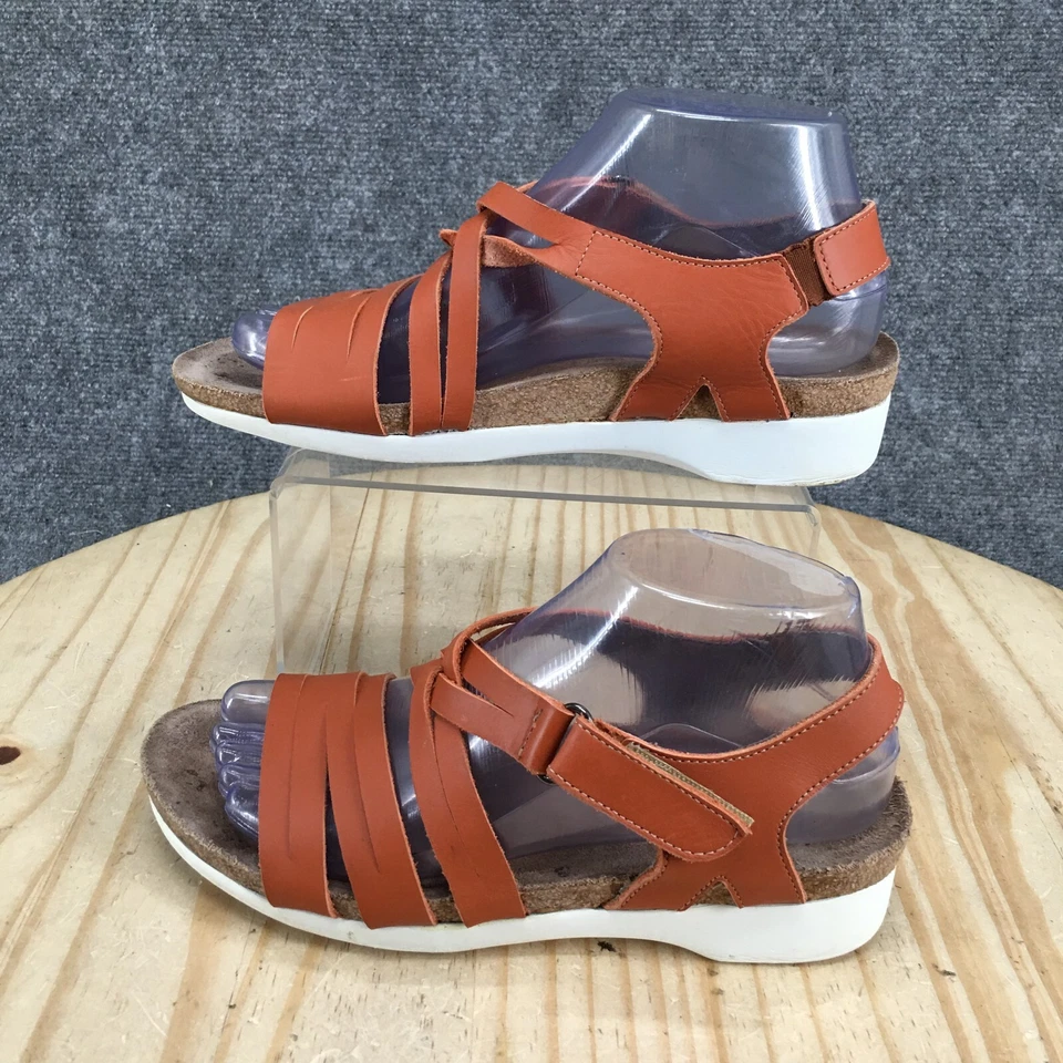 Sandalias Munro para mujer 8 M Kaya con tiras naranja gancho y lazo informales punta abierta parte superior baja Foto 2 de 4