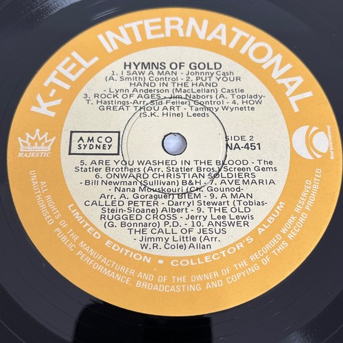 K-Tel Hymns Of Gold 20 Great Artists and 20 Golden Hymns 12" Vinyl NA-451 - Picture 4 of 5