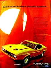 1972 Ford Mustang Mach 1 Grande Vintage Control & Balance Original Print Ad