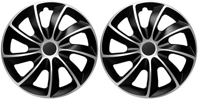 2 x13" Inch Caravan Motorhome Wheel Trims Rims Hub Caps black silver - Image 1 of 4