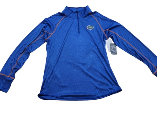 Florida Gators 1/4 Zip Pullover Shirt Running Thumbholes Womens XL Blue NEW NWT