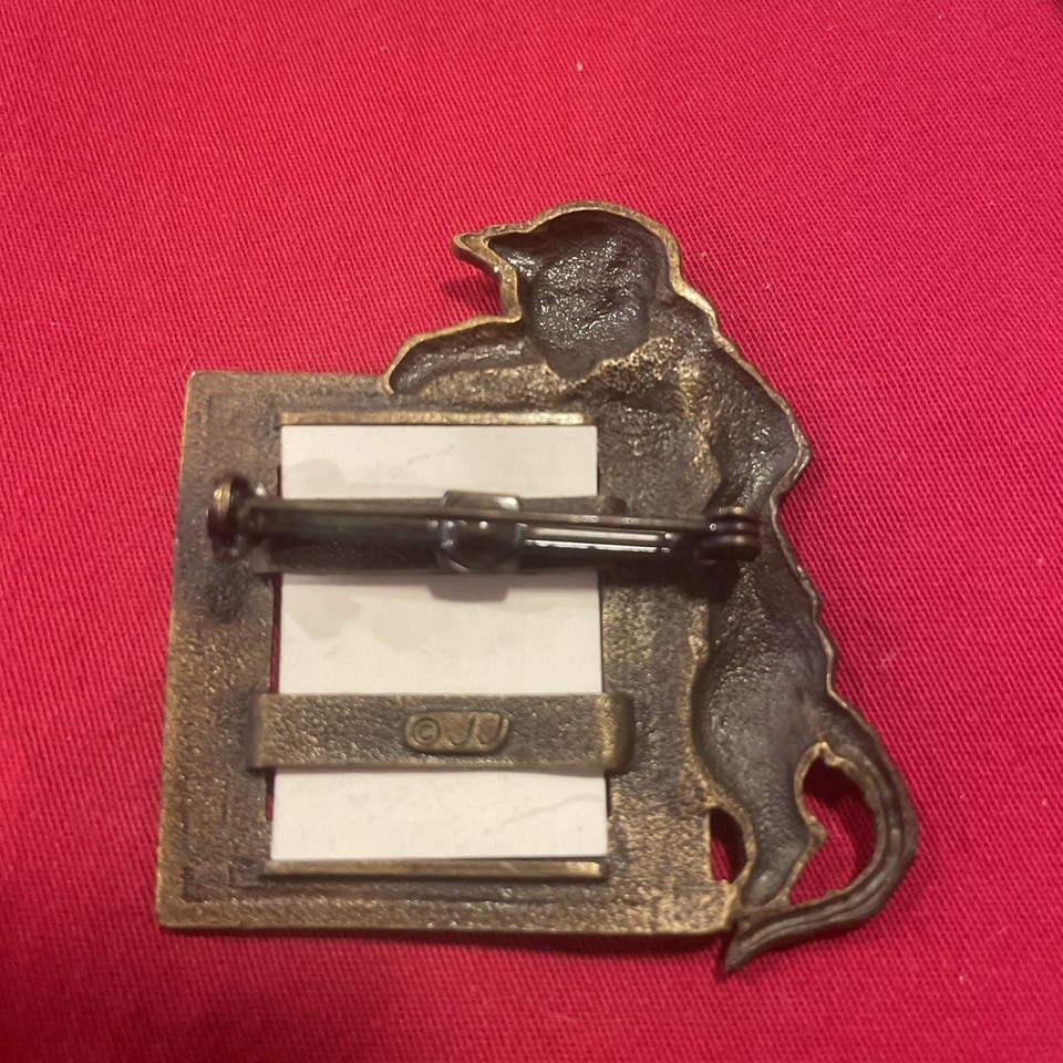 Vintage Goldtone JJ Jewelry Picture Frame Cat Pin Brooch eBay