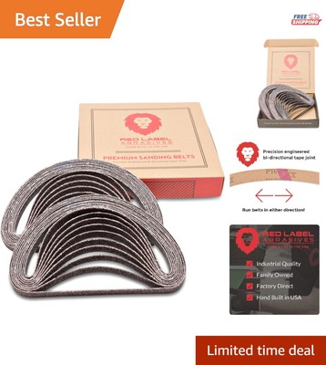 1/2 x 18 Inch 36 Grit Sanding Belts - Versatile 20 Pack for Weld Removal