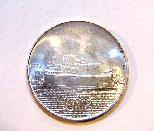 Malta 1972 2 Pounds Silver Bu Coin