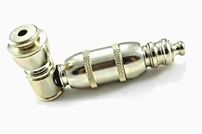 Metal Tobacco Smoking Pipe Nickel Plated  Brass With Cooling Chamber Made In USA