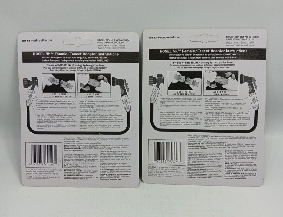 5/8英寸或1/2英寸ID母头花园软管龙头耦合系统适配器套件天鹅批量2 — 第 3/4 张图片