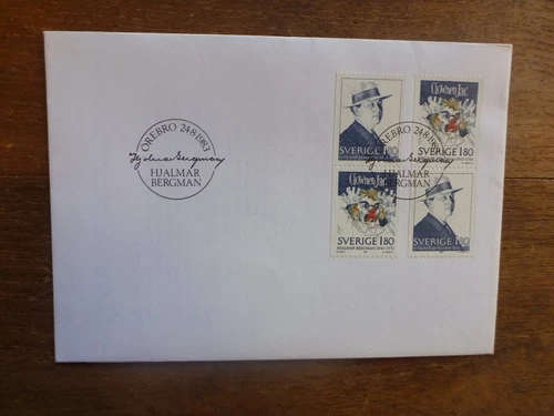 SWEDEN 1983 HJALMAR BERGMAN 4 STAMPS FDC FIRST DAY COVER