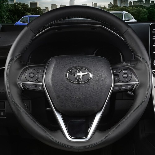 For Toyota Corolla Hand Stitched Carbon Fiber Leather Car Steering Wheel Cover - Foto 7 di 16