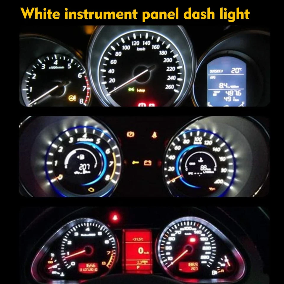 10 X T10 194 168 Cuña Cuadro de Instrumentos Tablero Luz Bombillas Halógenas 5W Blanco Cálido Foto 4 de 4