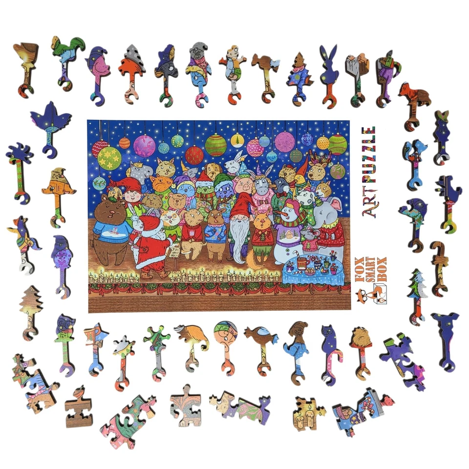 Wooden Puzzle for Adults by FoxSmartBox - 205 Pieces - The Christmas Choir - Image 2 of 4