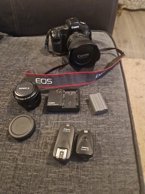 CANON EOS 5D CAMERA,CARRYING BAG,AND ACCESSORIES,lenses,batteries.