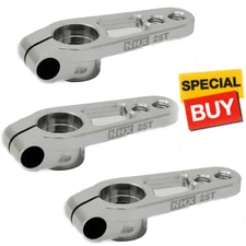 NHX RC 25T M3 CNC Aluminum Futaba / Savox Servo Horn Arms Silver 25T (3)