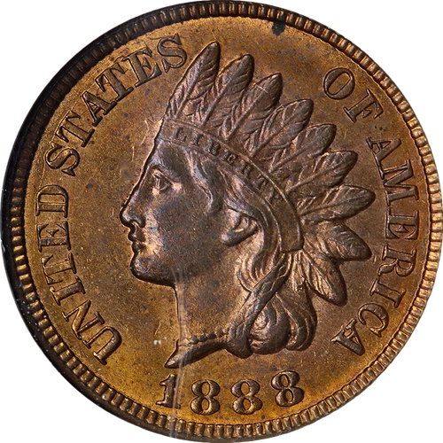 1888 Indian Cent NGC MS64 RB Superb Eye Appeal Strong Strike