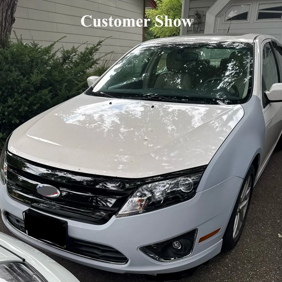 For 2010-2012 Ford Fusion Front Upper Grille Molding Trims Complete Glossy Black Foto 3 de 4