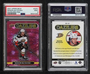 2021-22 Upper Deck Series 2 Dazzlers Pink Mason McTavish PSA 9 MINT Rookie RC