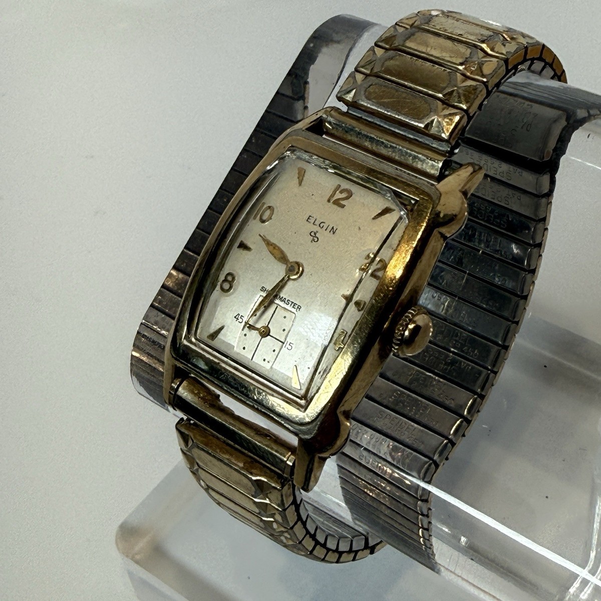 Vintage elgin tank エルジン　タンク　腕時計　メンズ　スクエア Vintage Elgin 1950's Men's 10K Gold Filled Square Tank SHOCKMASTER