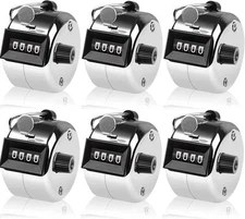 Lawei 6 Pack Hand Tally Counter 4-Digit Lap Clicker Handheld Silver 