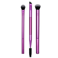 Real Techniques Eye Shade & Blend Makeup Brush Trio, For Layering Powder