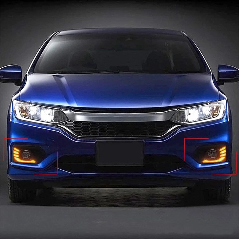For Honda City 2017-2018 LED Daytime Running Light Special Flow Fog Lamp — 第 4/4 张图片