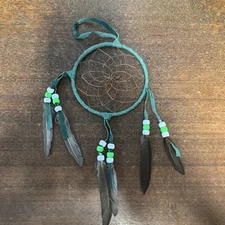 Navajo Native American Dream Catcher Curtis Bitsui Dream Catcher 4" Green Wow H