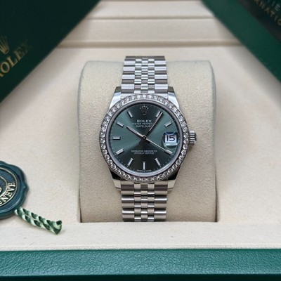Rolex Datejust 31 NEW 2026 Green Index Stainless Steel Diamond Bezel Jubilee
