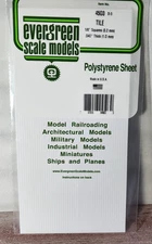 Evergreen Scale Models Plastic 4503 TILE 6" x 12" x 1/8" squares .040 Thick